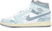 Buy 【訂製籃球鞋】 Jordan Air Jordan 1 Mid 煙雨江南 國風 山水 漸變 中筒 復古籃球鞋 男款 藍白色