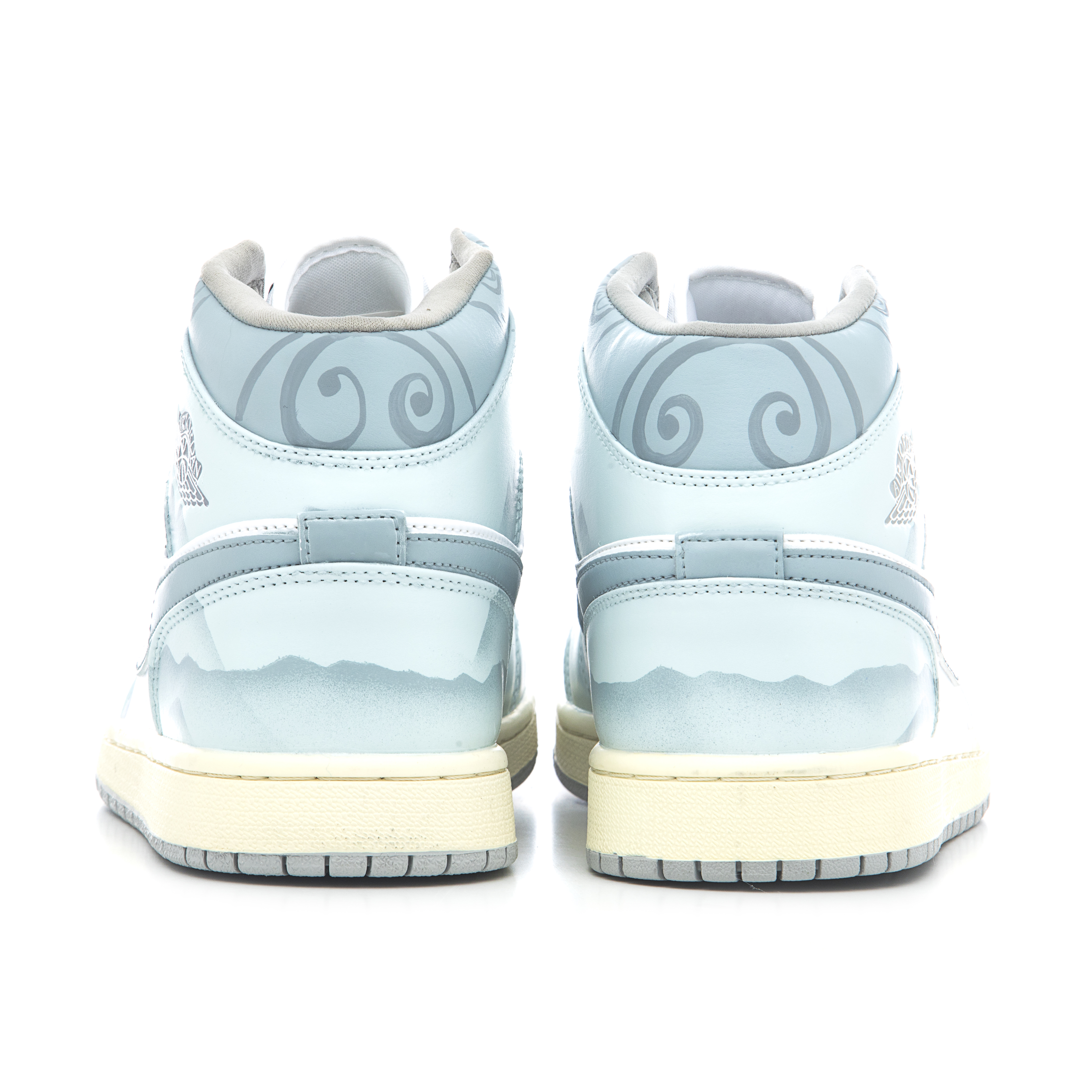 Shop [Kasut Custom] Air Jordan 1 Mid 'Biru Misty Southland-Putih' 554724-135(Team60-男款烟雨江南)