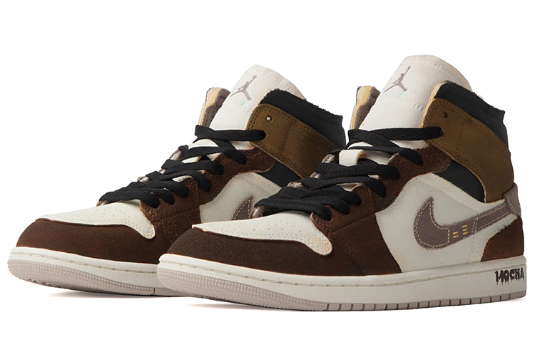 Lookbook 커스텀 에어 조던 1 미드 '모카' (Custom Air Jordan 1 Mid 'Mocha') DM9652-102(Team拾柒-男款中帮特浓摩卡球鞋)