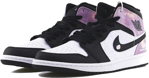 【定制球鞋】 Jordan Air Jordan 1 Mid 新中式中國風 月亮雪 幸運兔年 中幫 復古籃球鞋 男款 黑白粉 Lookbook 【定制球鞋】 Jordan Air Jordan 1 Mid 新中式中國風 月亮雪 幸運兔年 中幫 復古籃球鞋 男款 黑白粉