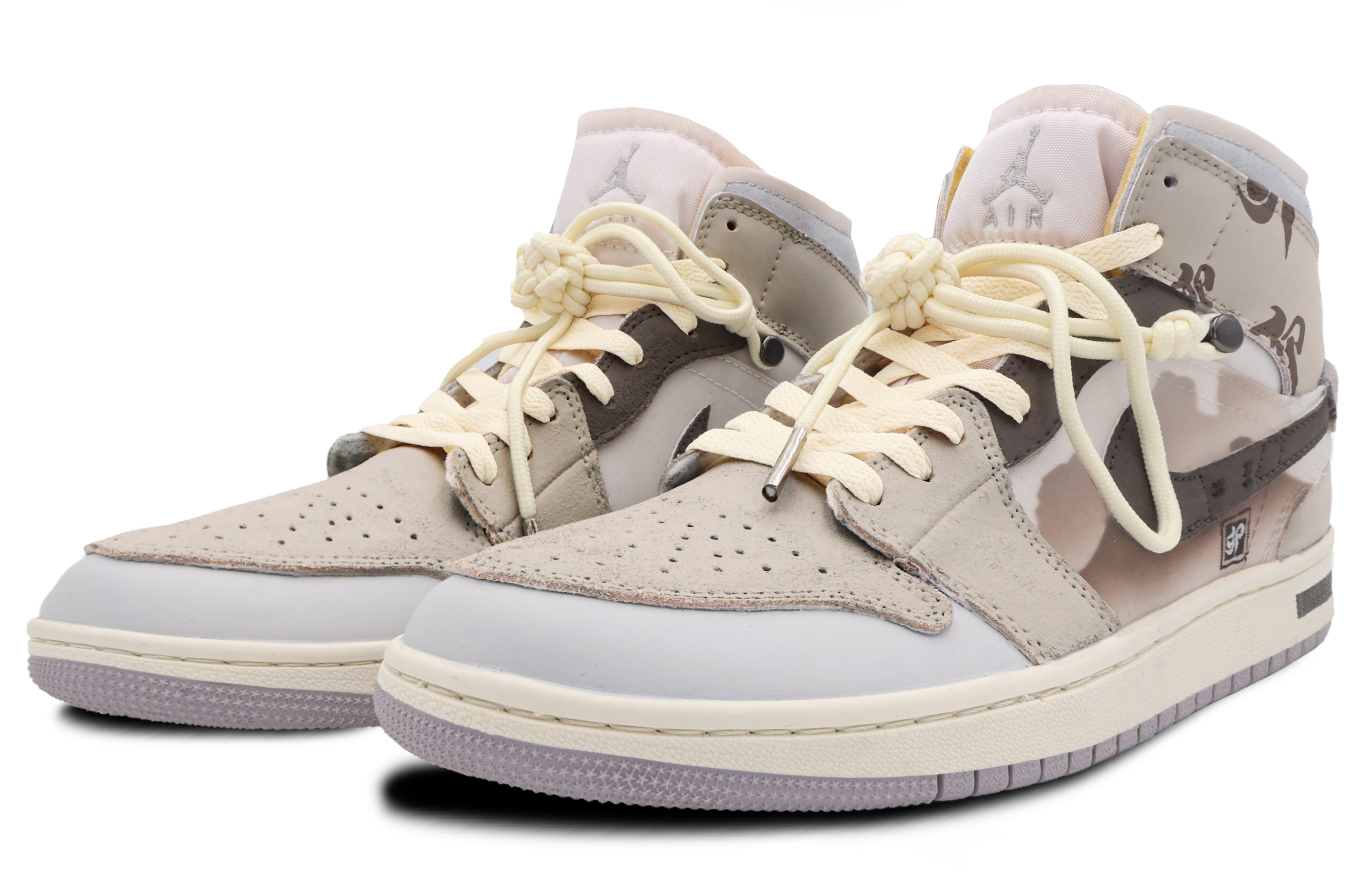 Lookbook [Sneakers Kustom] Air Jordan 1 Mid 'Gunung dan Air - Putih Coklat' DM9652-100(Team53-男款归故里)