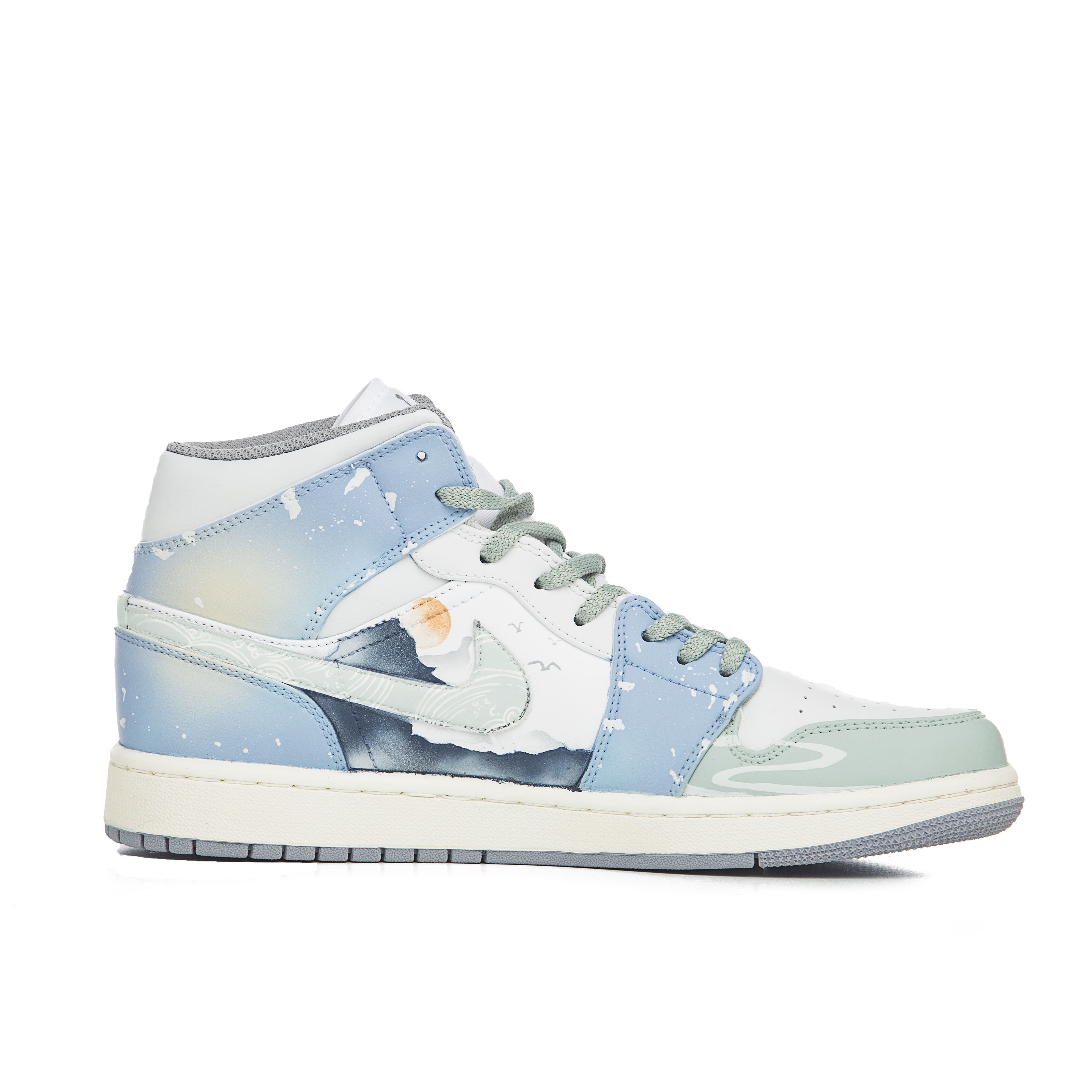 Order カスタムAJ1ミッド「マウンテンサンライズ」 554724-135(Team60-男款山野日出)