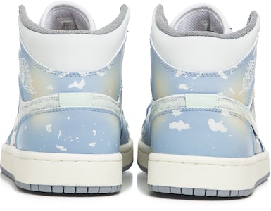 【定制球鞋】Jordan Air Jordan 1 Mid 山野日出 泼墨 晕染 國風 中幫 復古籃球鞋 男款 白藍 Shop 【定制球鞋】Jordan Air Jordan 1 Mid 山野日出 泼墨 晕染 國風 中幫 復古籃球鞋 男款 白藍