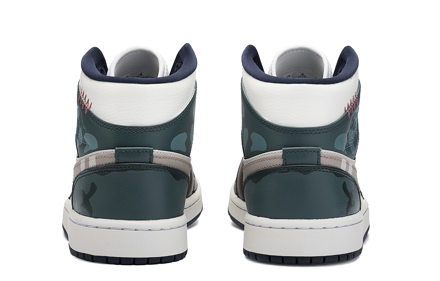 Shop [定制鞋款] Air Jordan 1 Mid '浑浊青色' 554724-174(Team98-男款水漾光影)