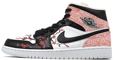 【定制球鞋】Jordan Air Jordan 1 Mid 噴塗 手繪 南京 鴛鴦 雲錦 中幫 籃球鞋 男款 黑白粉 Buy 【定制球鞋】Jordan Air Jordan 1 Mid 噴塗 手繪 南京 鴛鴦 雲錦 中幫 籃球鞋 男款 黑白粉
