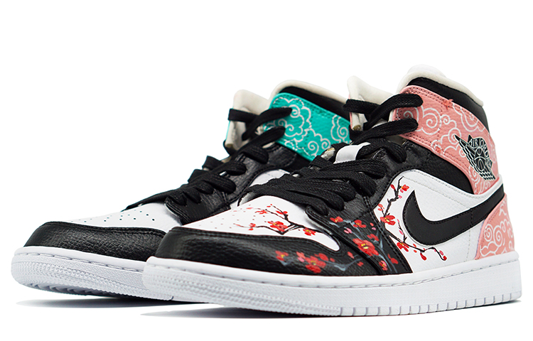 Lookbook [Kasut Custom] Air Jordan 1 Mid 'Brocade Nanjing Yunjin' 554724-130(Team-R-男女款喷涂手绘南京)