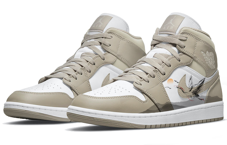 Lookbook 에어 조던 1 미드 '신중식 화이트 블랙' (커스텀 슈즈) 554724-082(Team56-仙鹤松山)