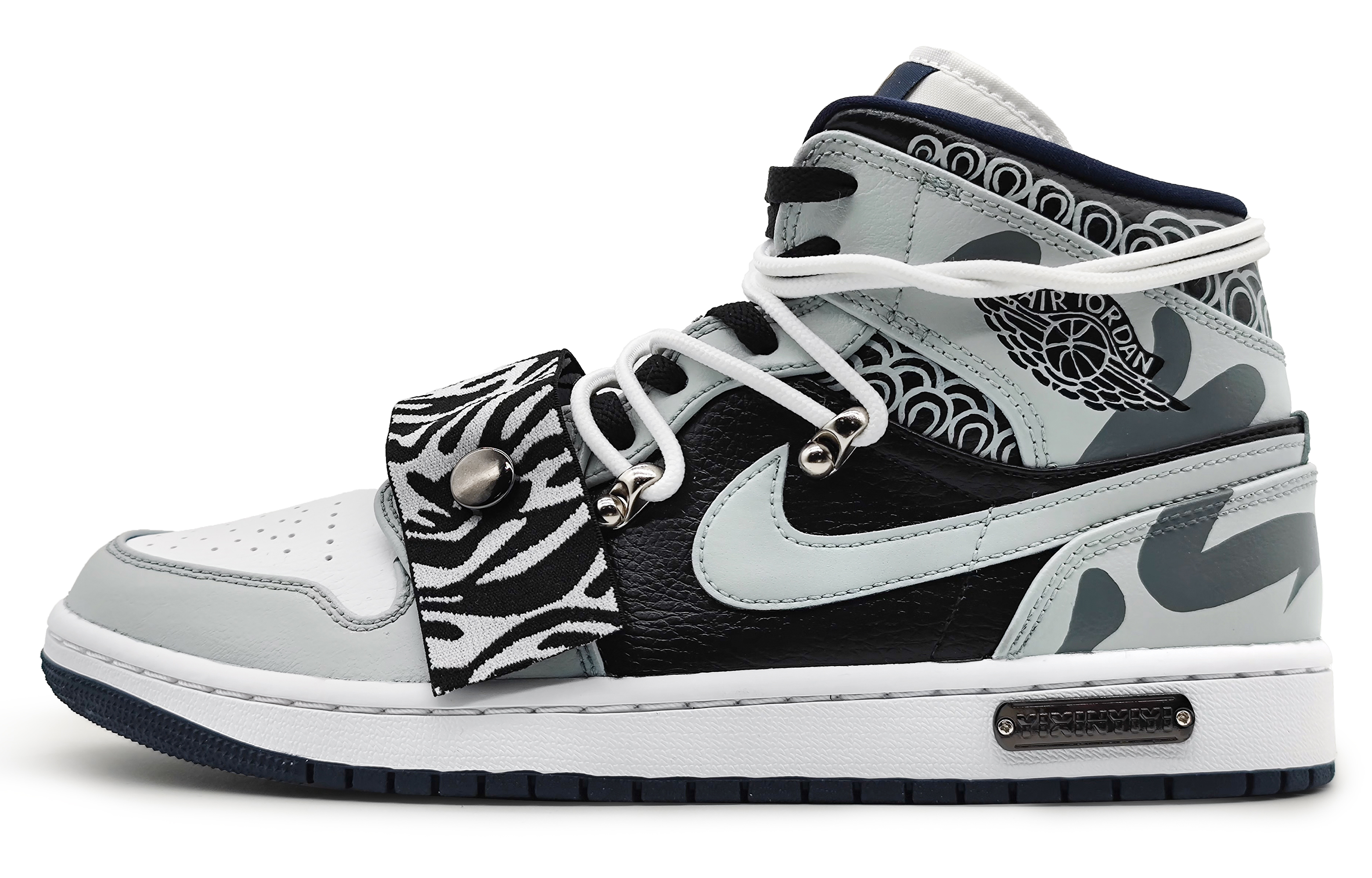 Buy [Kasut Custom] Air Jordan 1 Mid 'Tren Cina Baru - Belang Harimau' 554724-174(Team16-新国潮虎纹)