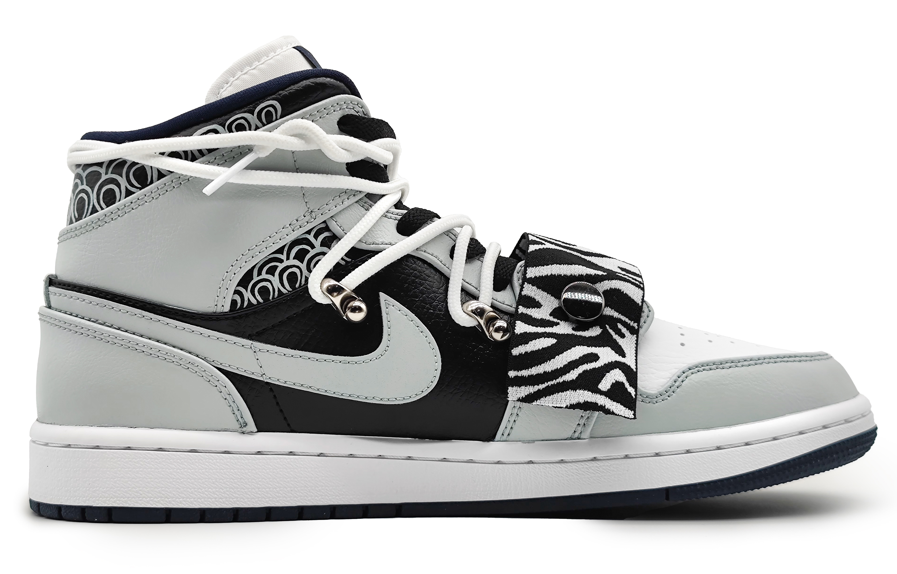 Order [Kasut Custom] Air Jordan 1 Mid 'Tren Cina Baru - Belang Harimau' 554724-174(Team16-新国潮虎纹)