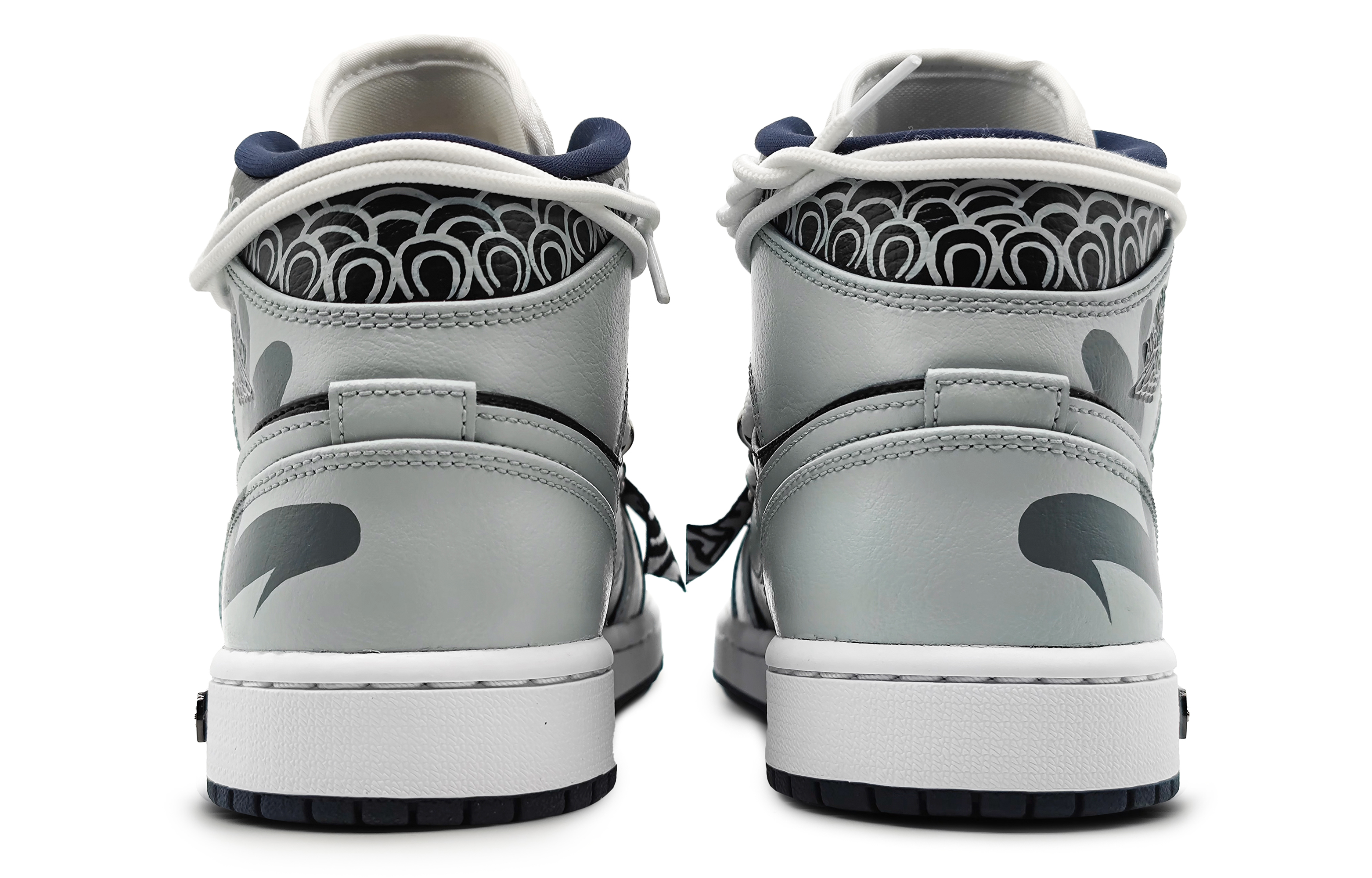 Shop [Kasut Custom] Air Jordan 1 Mid 'Tren Cina Baru - Belang Harimau' 554724-174(Team16-新国潮虎纹)