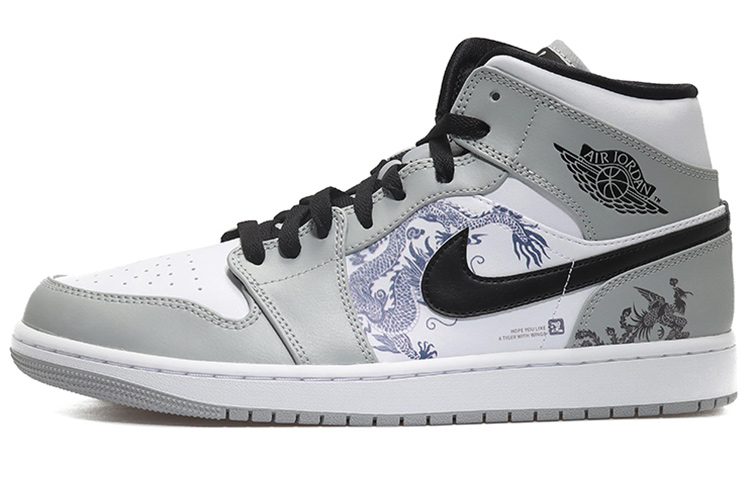 Buy [Kasut Custom] Air Jordan 1 Mid 'Nirvana Indigo Naga' 554724-092(Team10-涅槃重生男烟灰QD)