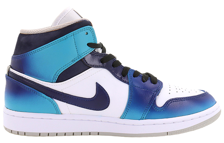 Order 【定制球鞋】 Jordan Air Jordan 1 Mid 海洋之謎 夢幻之藍 中幫 復古籃球鞋 男款 藍白