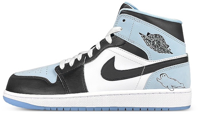 【訂製球鞋】 Jordan Air Jordan 1 Mid 禮盒 襪子 海洋 海豹 中筒 復古籃球鞋 男款 藍白 Buy 【訂製球鞋】 Jordan Air Jordan 1 Mid 禮盒 襪子 海洋 海豹 中筒 復古籃球鞋 男款 藍白