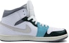 Order 【訂製球鞋】Jordan Air Jordan 1 Mid 油畫風 主題訂製 杏花綠 防滑耐磨 中幫 復古籃球鞋 男款 黑白藍綠