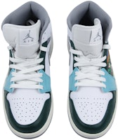 【訂製球鞋】Jordan Air Jordan 1 Mid 油畫風 主題訂製 杏花綠 防滑耐磨 中幫 復古籃球鞋 男款 黑白藍綠 Shop 【訂製球鞋】Jordan Air Jordan 1 Mid 油畫風 主題訂製 杏花綠 防滑耐磨 中幫 復古籃球鞋 男款 黑白藍綠