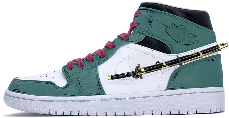 custom-shoes-air-jordan-1-mid-one-piece-zoro-custom