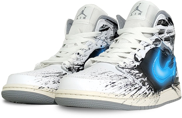 カスタムAJ1ミッド「酸化白青」 554724-135(TeamG-男款灰毒液) Lookbook カスタムAJ1ミッド「酸化白青」 554724-135(TeamG-男款灰毒液)