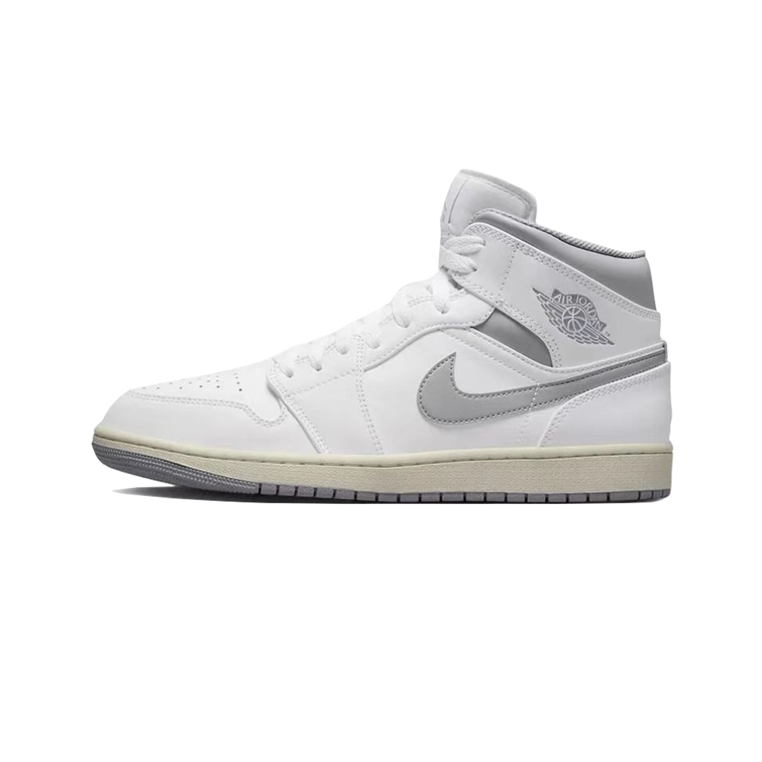 Details for [Kasut Custom] Air Jordan 1 Mid 'Putih Biru Terkakis' 554724-135(TeamG-男款灰毒液)