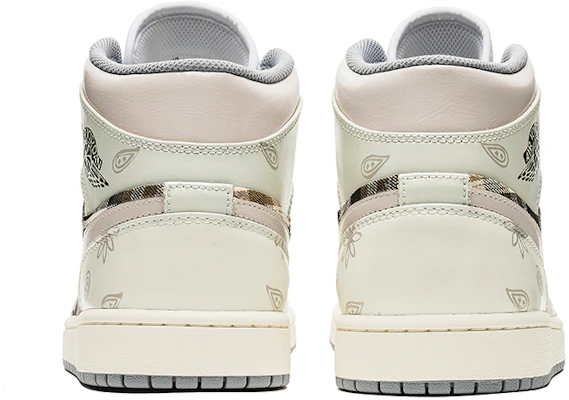 カスタムAJ1ミッド "ペイズリープレイドクリーム" 554724-135(TeamB-复古米白腰果花) Shop カスタムAJ1ミッド "ペイズリープレイドクリーム" 554724-135(TeamB-复古米白腰果花)