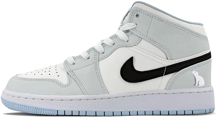 【定制球鞋】Jordan Air Jordan 1 Mid DSC 北極熊 中幫 復古籃球鞋 GS 黑白灰 Buy 【定制球鞋】Jordan Air Jordan 1 Mid DSC 北極熊 中幫 復古籃球鞋 GS 黑白灰