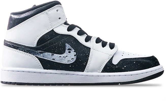 【定制球鞋】Jordan Air Jordan 1 Mid "黑白" 月球勾 熊貓 中幫 復古籃球鞋 男款 黑白 Order 【定制球鞋】Jordan Air Jordan 1 Mid "黑白" 月球勾 熊貓 中幫 復古籃球鞋 男款 黑白