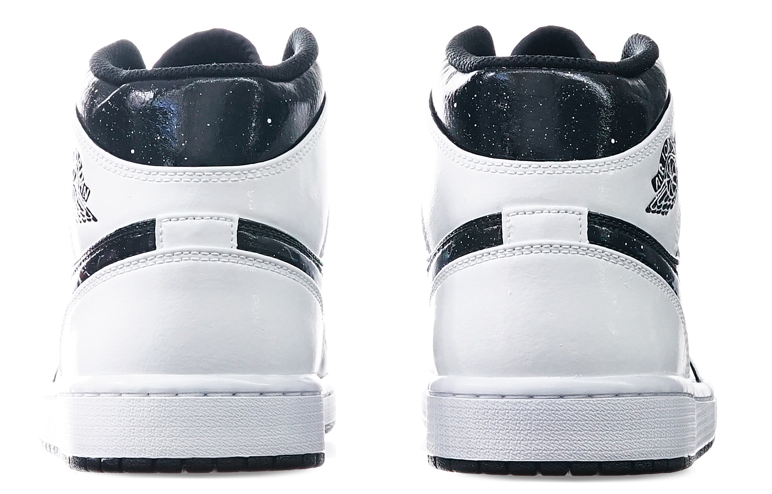 Shop [Kasut Custom] Air Jordan 1 Mid 'Panda' 554724-132(TeamOne-月球钩男款黑白熊猫)