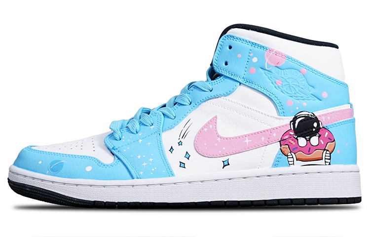 Order [定制鞋款] Air Jordan 1 中帮 '熊猫宇航员' 554724-075(TeamT-甜甜圈宇航员S-BOX)