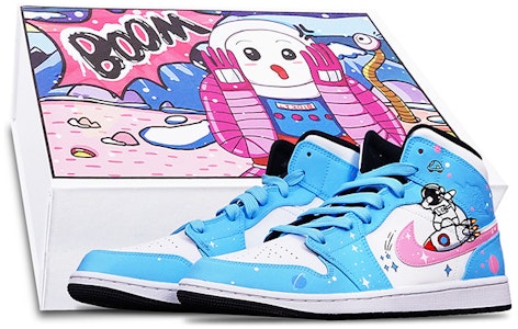 Jordan 1 Mid "Panda Astronauta" Pintadas a Mano 554725-075(TeamT-火箭宇航员女S-BOX) Buy Jordan 1 Mid "Panda Astronauta" Pintadas a Mano 554725-075(TeamT-火箭宇航员女S-BOX)