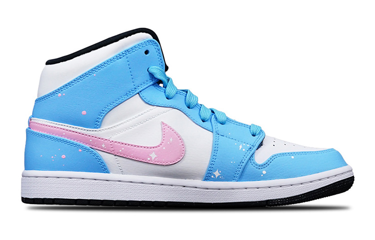 Lookbook [Sepatu Kustom] Air Jordan 1 Mid 'Panda Astronaut Lukisan Tangan' 554725-075(TeamT-火箭宇航员女S-BOX)