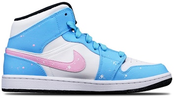 【定製球鞋】Jordan Air Jordan 1 Mid 黑白熊貓 火箭宇航員手繪 限量特殊鞋盒 中幫 復古籃球鞋 GS 藍粉白 Lookbook 【定製球鞋】Jordan Air Jordan 1 Mid 黑白熊貓 火箭宇航員手繪 限量特殊鞋盒 中幫 復古籃球鞋 GS 藍粉白