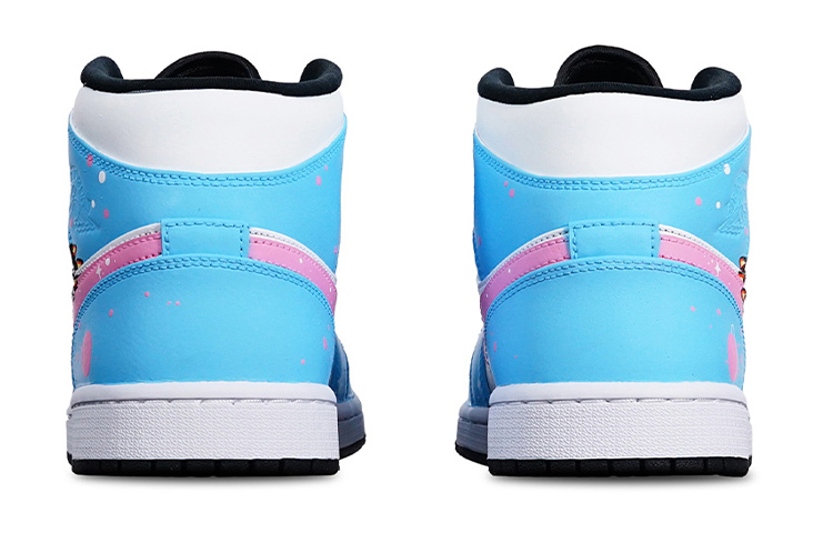 Purchase [Sepatu Kustom] Air Jordan 1 Mid 'Panda Astronaut Lukisan Tangan' 554725-075(TeamT-火箭宇航员女S-BOX)