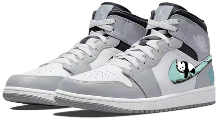 커스텀 에어 조던 1 미드 '판다 대나무' (Custom Air Jordan 1 Mid 'Panda Bamboo') 554724-078(Team56-熊猫抱竹) Lookbook 커스텀 에어 조던 1 미드 '판다 대나무' (Custom Air Jordan 1 Mid 'Panda Bamboo') 554724-078(Team56-熊猫抱竹)
