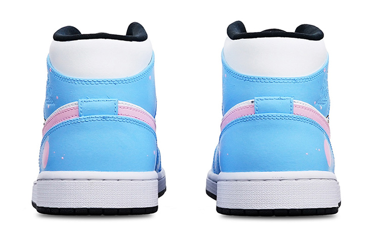 Purchase [Kasut Custom] Air Jordan 1 Mid 'Panda Biru Merah Jambu' 554725-075(TeamT-铅笔宇航员女S-BOX)