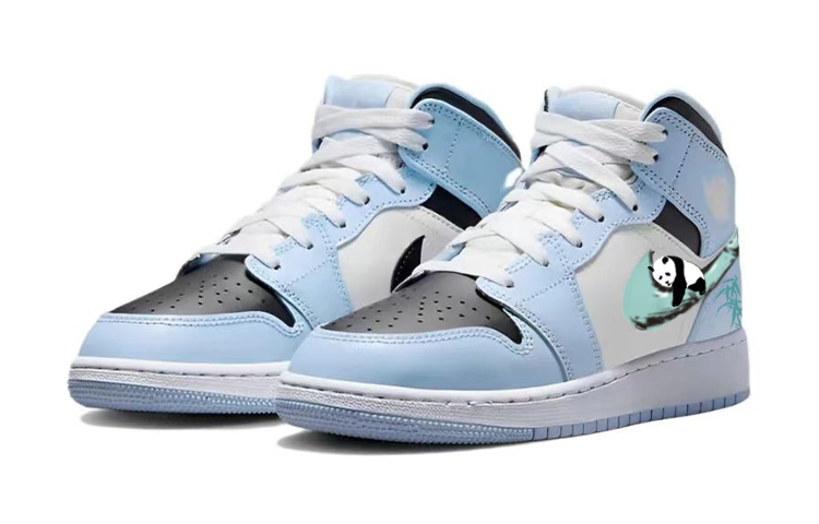 Lookbook [Kasut Custom] Air Jordan 1 Mid 'Panda Peluk Buluh' 555112-401(Team56-熊猫抱竹)