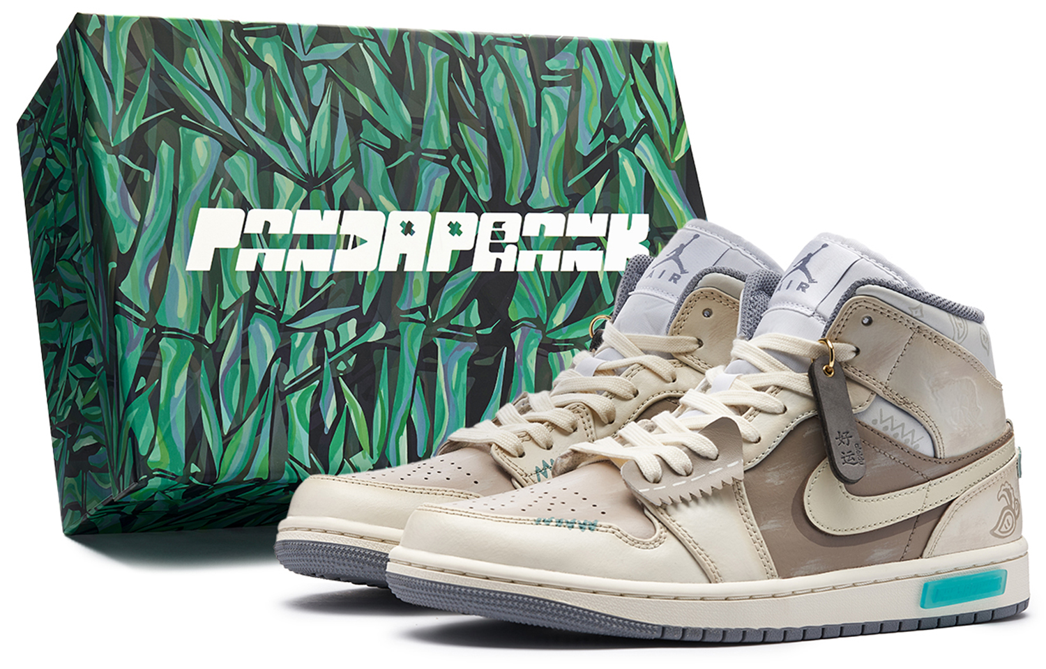 Buy [Kasut Custom] Air Jordan 1 Mid 'Panda Mocha Tahun Arnab' 554724-135-401643