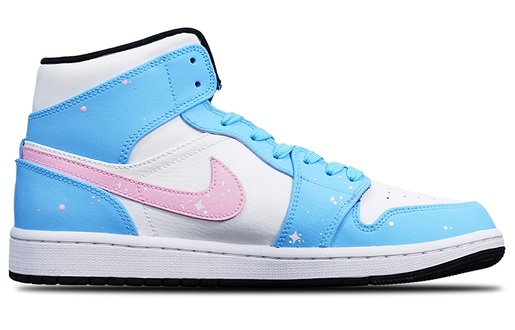 Order [Kasut Custom] Air Jordan 1 Mid 'Panda Pensel Angkasawan' 554724-075(TeamT-铅笔宇航员S-BOX)