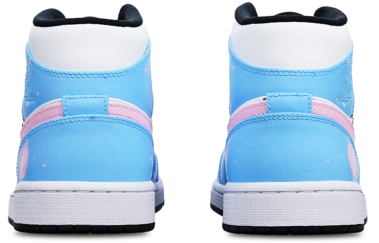 Shop [Kasut Custom] Air Jordan 1 Mid 'Panda Pensel Angkasawan' 554724-075(TeamT-铅笔宇航员S-BOX)