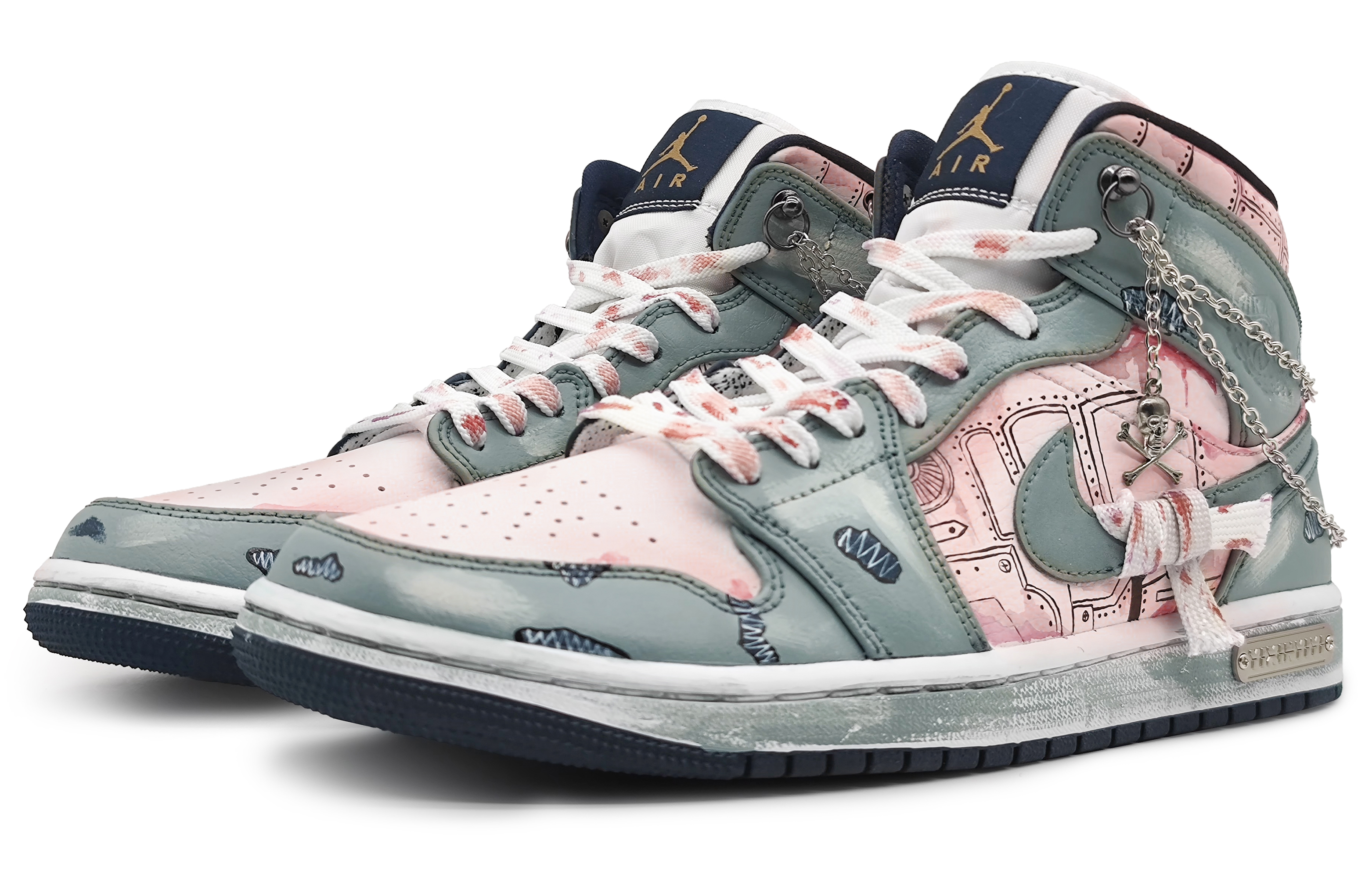 Lookbook [定制鞋] Air Jordan 1 Mid '和平之歌' 554724-174(Team16-和平之歌红锈青)