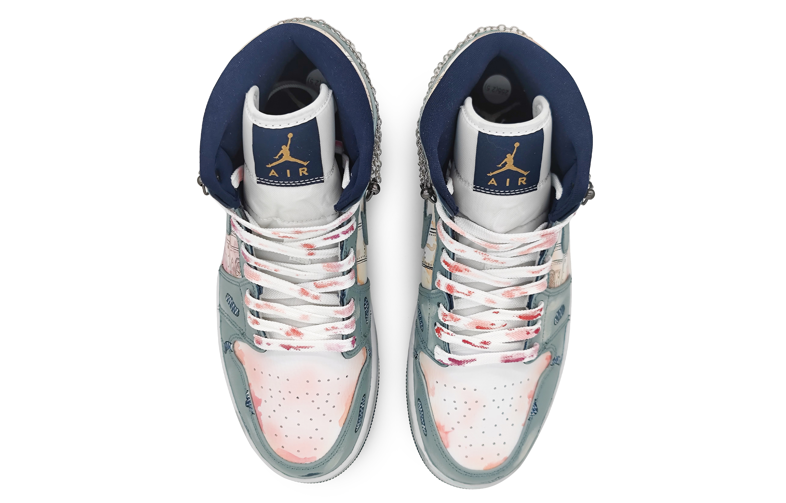 Shop [定制鞋] Air Jordan 1 Mid '和平之歌' 554724-174(Team16-和平之歌红锈青)