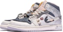 Shop 【訂製球鞋】Jordan Air Jordan 1 Mid 特殊鞋盒 百事從歡 祝福 古風 解構 中幫 復古籃球鞋 男款 灰白