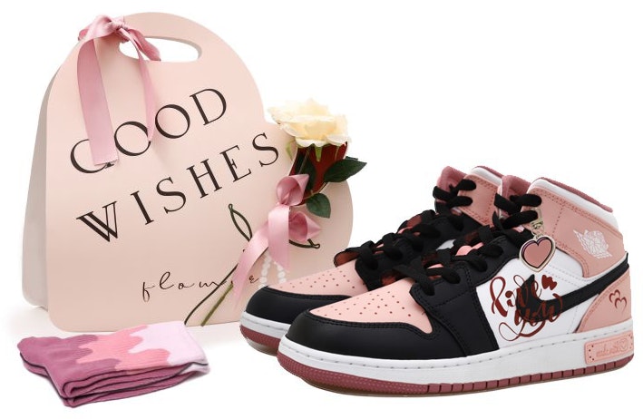 custom-shoes-air-jordan-1-mid-pink-black-white-heart-patch