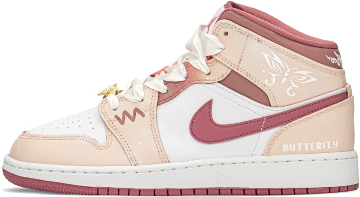 【訂製籃球鞋】 Jordan Air Jordan 1 FZBB主題 青春 粉蝶 搭配 中筒 復古籃球鞋 GS 粉白 Buy 【訂製籃球鞋】 Jordan Air Jordan 1 FZBB主題 青春 粉蝶 搭配 中筒 復古籃球鞋 GS 粉白