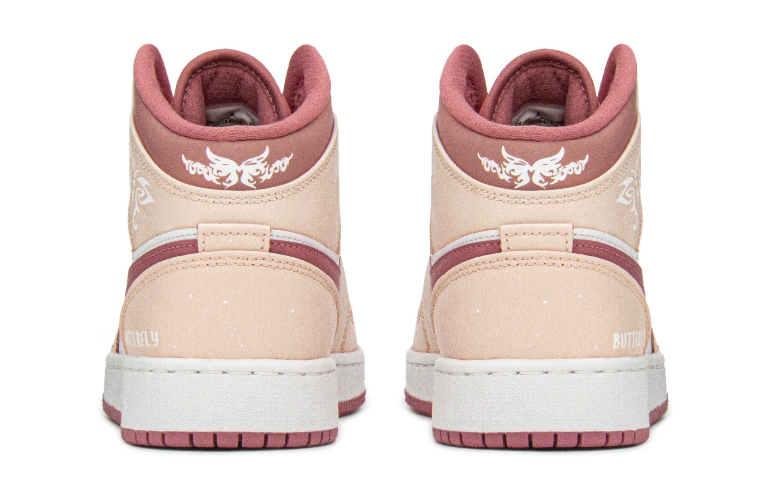 Shop [Sepatu Khusus] Air Jordan 1 Mid 'Pink Butterfly' DQ8423-616(TeamA-粉蝶S-BOX)