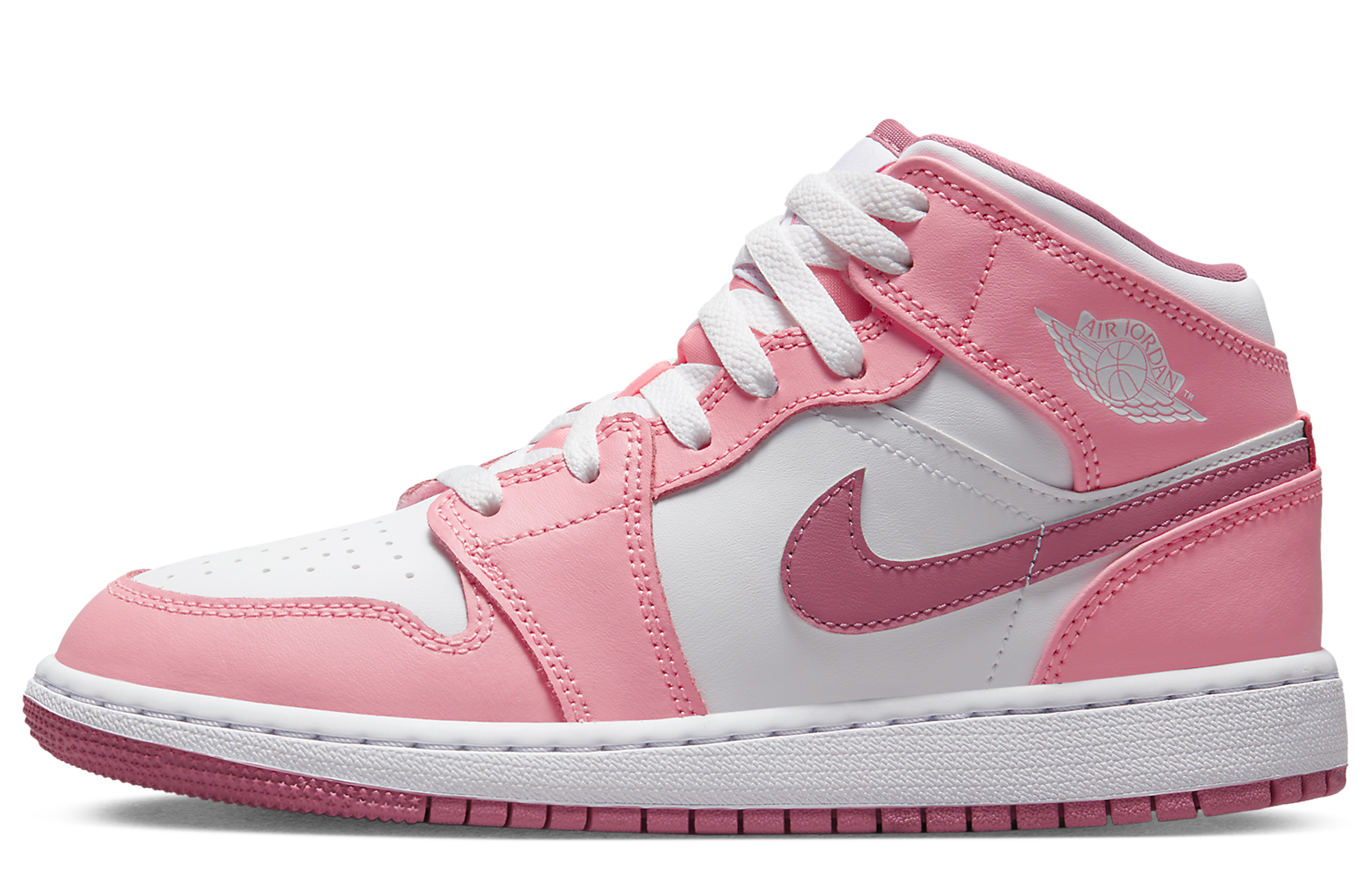 Sizing [Kasut Kustom] Air Jordan 1 Mid 'Rama-Rama Merah Jambu' DQ8423-616(TeamA-粉蝶)