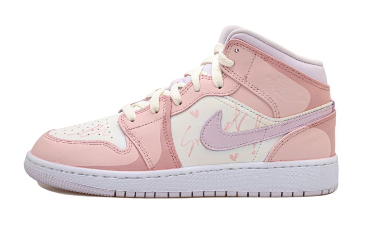 Buy 【カスタムシューズ】エアジョーダン1ミッド 'ピンクパープルフォックスハート' DQ8423-501(Team拾玖-甜酷街头女S-BOX）