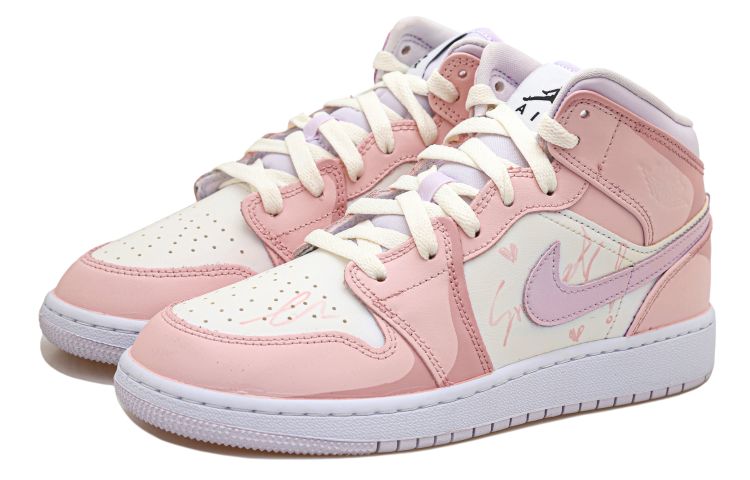 Lookbook 【カスタムシューズ】エアジョーダン1ミッド 'ピンクパープルフォックスハート' DQ8423-501(Team拾玖-甜酷街头女S-BOX）