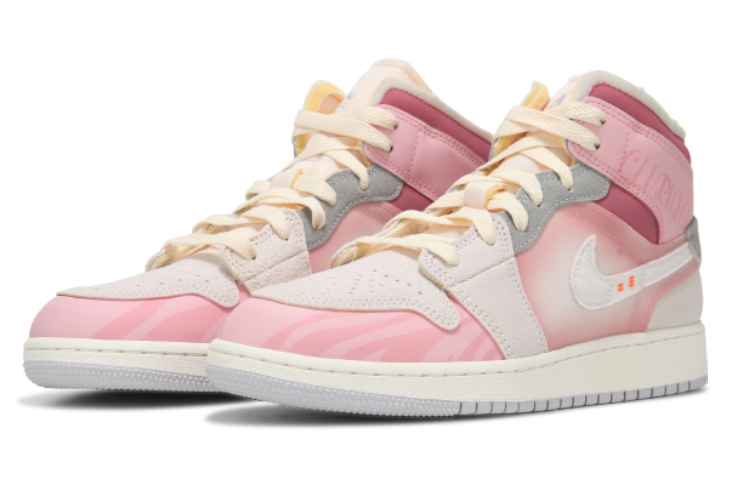 Lookbook 에어 조던 1 미드 '핑크 지브라 그라데이션' (커스텀) DM9652-100-444244