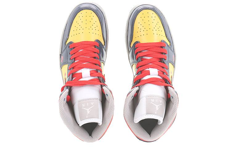 Shop 에어 조던 1 미드 '픽셀 플라워 옐로우 블랙' (커스텀) 554724-082(Team10--像素小花)