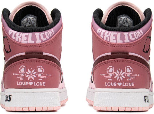 에어 조던 1 미드 '픽셀 하트' (커스텀) 554725-604(TeamA-爱心像素) Shop 에어 조던 1 미드 '픽셀 하트' (커스텀) 554725-604(TeamA-爱心像素)