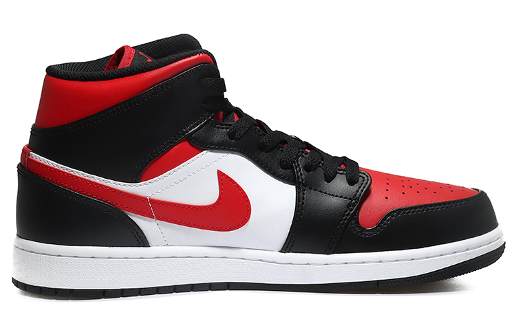 Order [Sepatu Kustom] Air Jordan 1 Mid 'Pixel Heart Bred Toe' 554724-079(Team10-像素爱心男黑红QD)